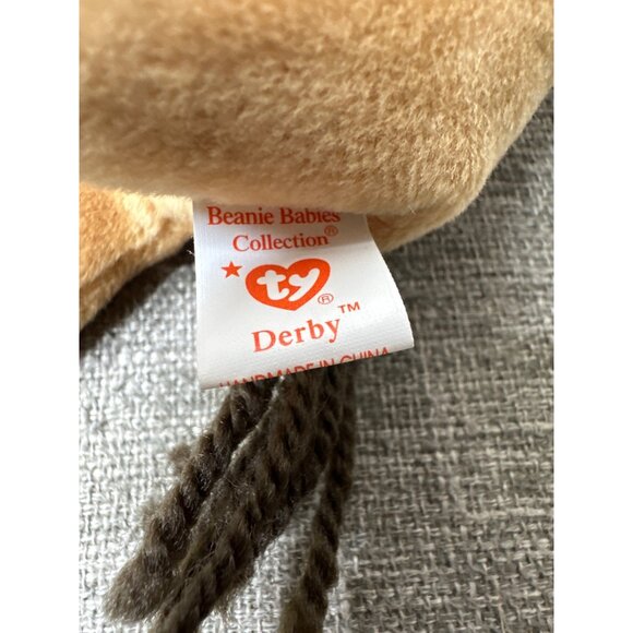 Vintage Ty Beanie Babies Derby The Horse w/ Star Plush Toy Collectible - Picture 6 of 8
